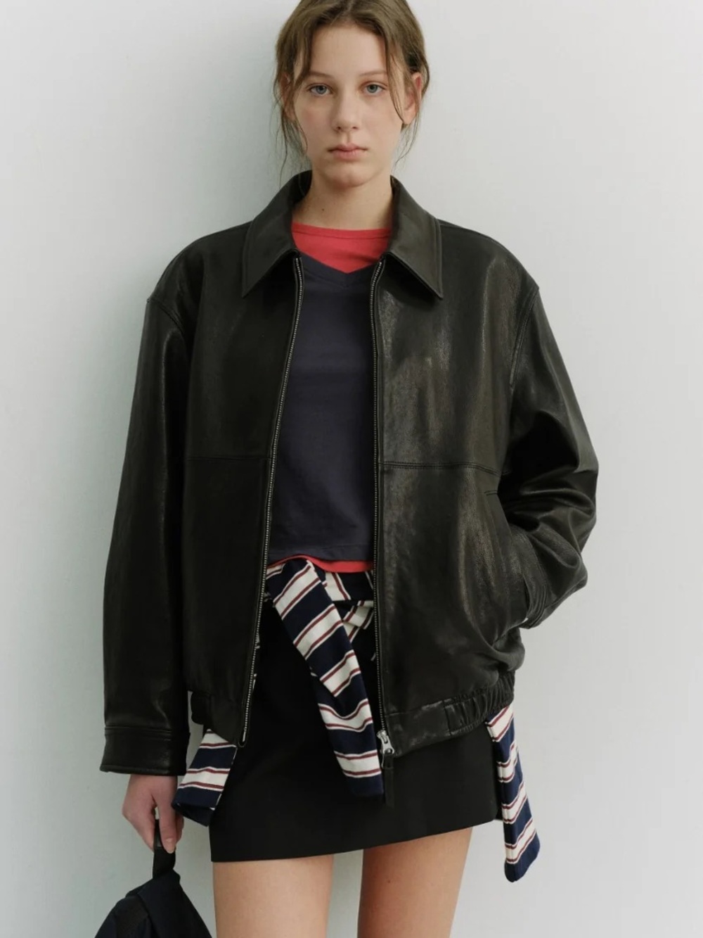 UNISEX DRIZZLER LEATHER JACKET BLACK